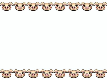 ブタのフレ−ム ブタ,ぶた,豚,フレ−ム,ポストカード,メッセージカード,背景なし,影のイラスト素材