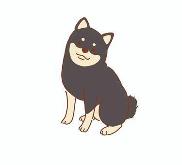 黒柴 黒柴 柴犬,黒柴,犬,愛犬,ペット,可愛い,家族,癒し,中型犬,お座りのイラスト素材