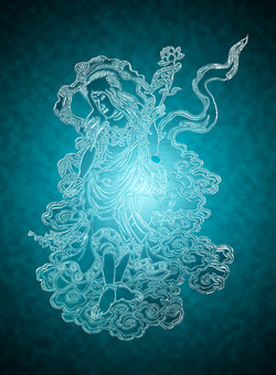 光る天女 浮世絵,光,天女,日本,和風,和服,人,女性,イラストのイラスト素材