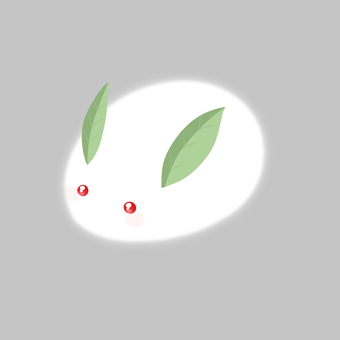 ふわふわ雪うさぎ 雪うさぎ,雪兎,冬,ふわふわ,ゆるふわ,ほんわり,かわいい,白,雪,葉のイラスト素材