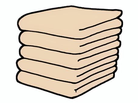 手書き_バスタオルセット_02 バスタオル,タオル,入浴,吸水,リラックス,清潔,生活,ホテル,スパ,温泉のイラスト素材