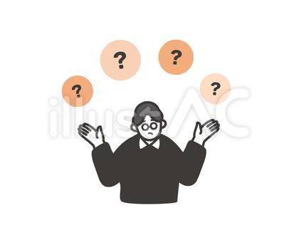 比較する眼鏡の男性