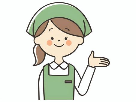 紹介する女性店員 紹介する女性店員 紹介,案内,説明,教える,紹介する,解説,注目,お知らせ,誘導,アドバイスのイラスト素材