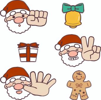 じゃんけんサンタクロース サンタクロース,ベル,贈り物,クッキー,クリスマス,グーチョキパー,ジャンケンのイラスト素材