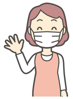  エプロンおばちゃん-061-バスト マスク,おばちゃん,エプロン,お母さん,ママ,中年,おばさん,主婦,人物,かわいいのイラスト素材
