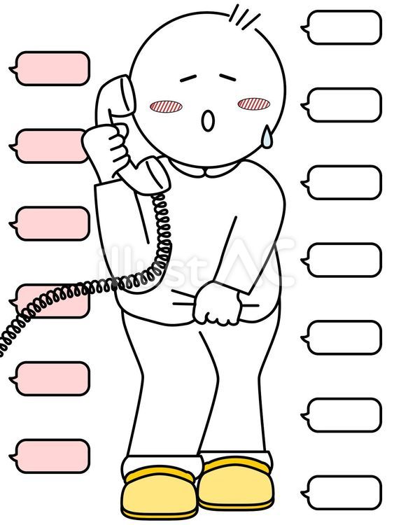 勇気を振り絞って電話で悩みを相談する男子 電話,相談,話すのイラスト素材