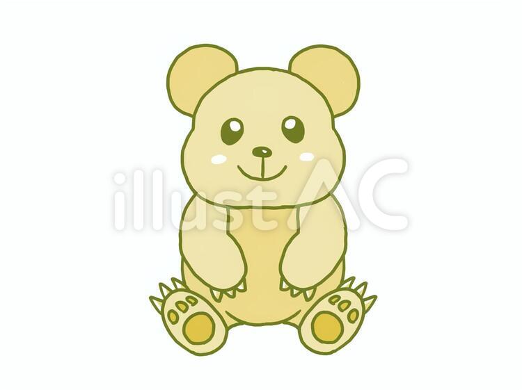 くま(黄色) 熊,テディベア,動物のイラスト素材