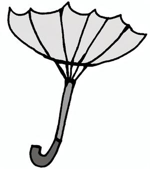裏返った傘（グレー） 傘,風,ビニール傘,強風,裏返し,逆さ,裏返る,壊れた,台風,突風のイラスト素材