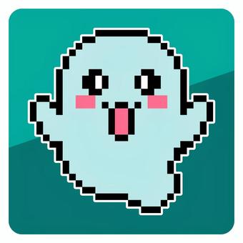 精霊のピクセルアート 丸い,かわいい,浮遊,笑顔,水の精,雲の精,水,雲,妖精,エレメンツのイラスト素材