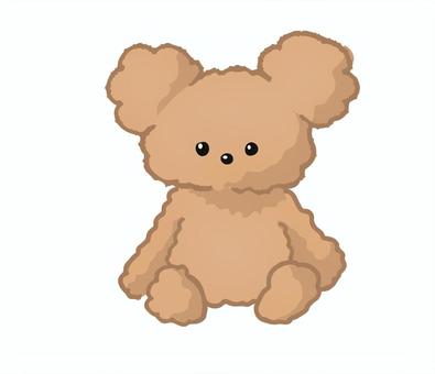 くまのぬいぐるみ 熊,テディベア,ぬいぐるみ,茶色,シンプル,かわいい,ゆるい,手描き,カットイラストのイラスト素材