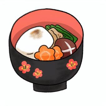 お雑煮 お雑煮,お餅,椀物,お椀,お正月,冬,汁,和食のイラスト素材