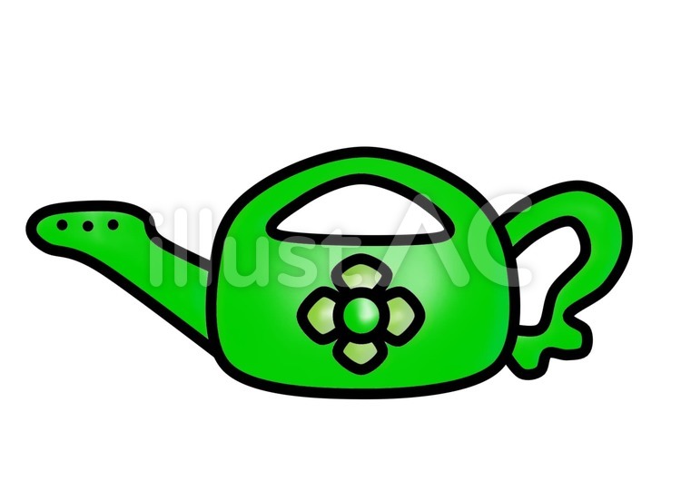 緑のじょうろ じょうろ,緑,花のイラスト素材