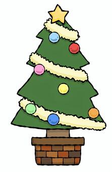 クリスマスツリーのカラーイラスト クリスマス,クリスマスイブ,ツリー,ホリデー,冬,カラフル,デコレーション,ギフト,シーズン,お祝いのイラスト素材