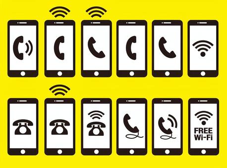 Phone, mobile phone, smartphone, icon set, , JPG, PNG và AI