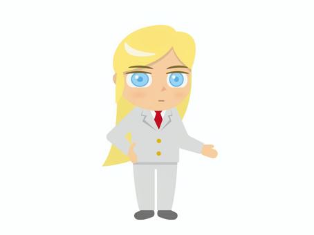 裕福そうな金髪長髪の男性 富豪,大富豪,社長,ceo,セレブ,ブルジョワ,金持ち,経営者,若社長,起業家のイラスト素材