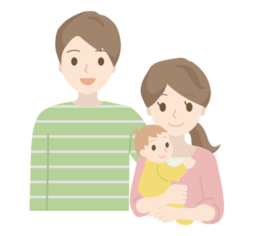 Baby and young couple _ upper body, family, parenting, couple, JPG, PNG and AI