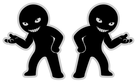 にやけ顔の悪人Ｎさあどうぞ 悪人,にやける,悪,悪役,悪意,嘲笑,あざけ笑い,悪行,いたずら,ずるのイラスト素材