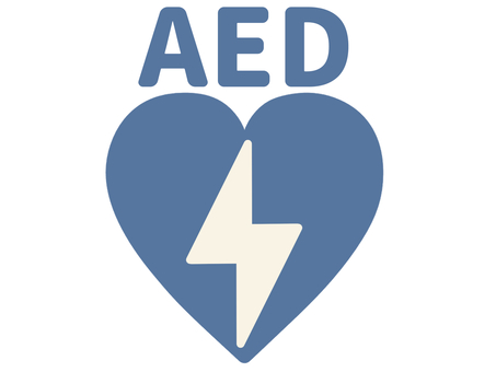 AEDロゴアイコン（ハート＋稲妻） aed,除細動,心肺蘇生,心臓,ハート,稲妻,救命,ロゴ,マーク,救急のイラスト素材