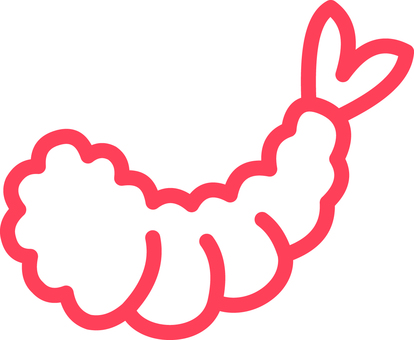 ピクトグラムの赤のえびフライです。 ピクトグラム,えびフライ,シンプル,揚げ物,フライ,料理,えび,食べ物,日本,おかずのイラスト素材