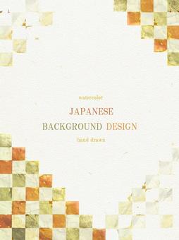 Checkered and gold leaf treatment Japanese background 278, JPG, PNG and AI Checkered and gold leaf treatment Japanese background 278, , JPG, PNG and AI