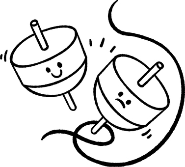 お正月らしい駒のイラスト・1色 駒,和風,新年,玩具,元旦,年賀状,あけましておめでとう,イメージ,1月,お正月のイラスト素材