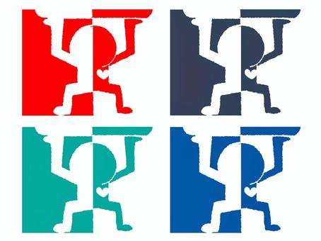 堪えると耐えるシルエット