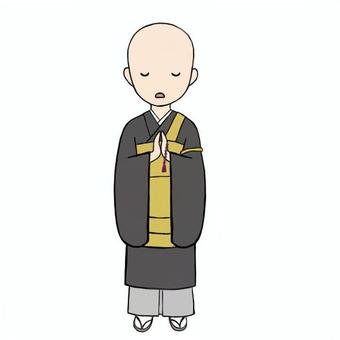 念仏を唱えるお坊さん お坊さん,念仏,合掌,住職,僧侶,和尚,仏僧,数珠,法衣,袈裟のイラスト素材