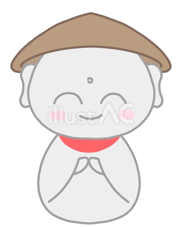 笠地蔵　笑顔 笠地蔵,地蔵,笑顔のイラスト素材