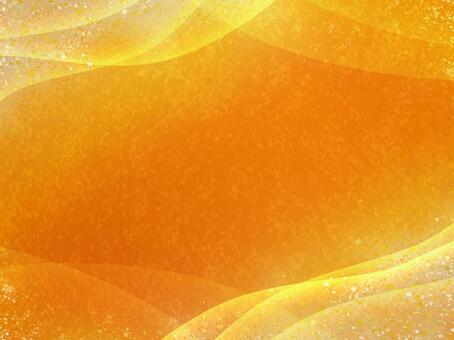 和紙×金の流線背景（オレンジ・明るい） 和紙,和紙風,背景,テクスチャ,オレンジ,橙色,金色,金箔風,きらめき,光のイラスト素材