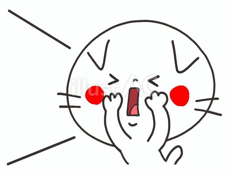 大きな声を出す猫 猫,大声,怒鳴るのイラスト素材