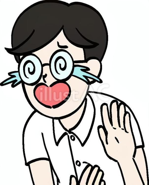 爆笑する七三分けの男性 人,人物,人間のイラスト素材