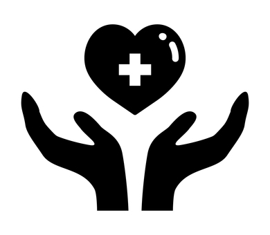 十字のハートを支える手 ハート,十字,アイコン,手,ヘルスケア,医療,保健,健康,助ける,支えるのイラスト素材