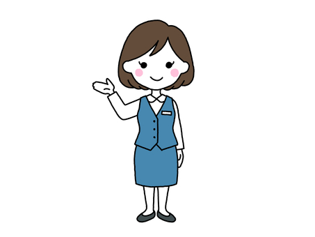 ご案内する女性 ご案内する女性 手描き,全身,女性のイラスト素材