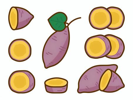 Autumn flavors, sweet potato set, JPG, PNG and AI Autumn flavors, sweet potato set, , JPG, PNG and AI