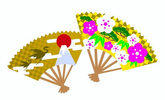 Folding fan, folding fan, decorative folding fan, new year, JPG, PNG and AI