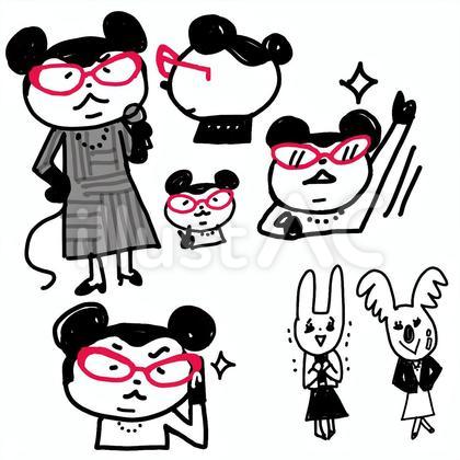 ザマスメガネのパンダネズミさん