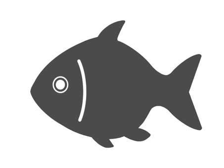 魚の黒いシルエット(アイコン) 魚,フィッシュ,アイコン,淡水魚,海水魚,シルエット,シンプル,可愛い,海,泳ぐのイラスト素材