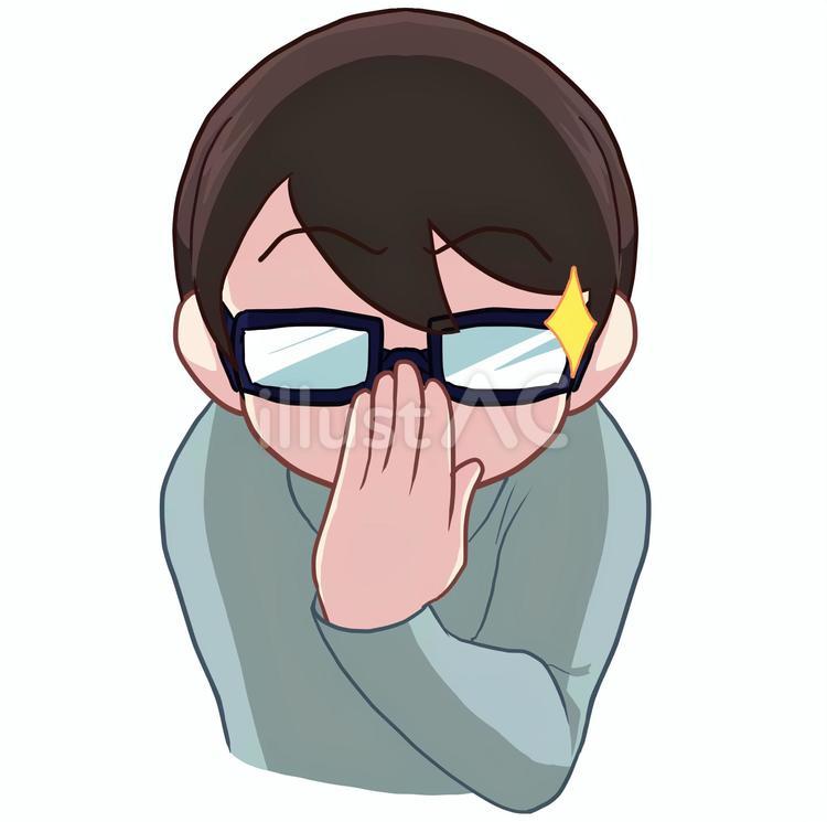 怪しいメガネ＿男性 人物,生活,バストアップのイラスト素材