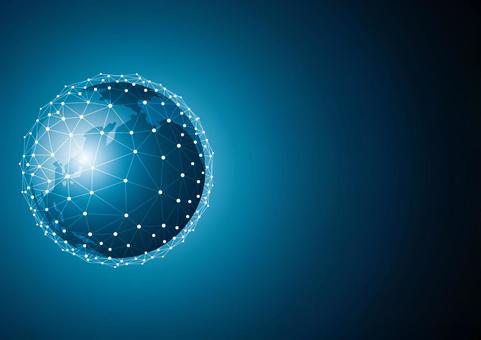 デジタルな世界のネットワークのイメージ デジタル,地球,世界,ネットワーク,テクノロジー,幾何学,ライン,スタイリッシュ,青色,背景のイラスト素材