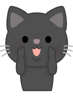 黒猫おーい 黒猫,呼ぶ,大声,叫ぶ,ネコ,キャット,動物,黒,ペットのイラスト素材