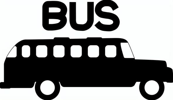 路線バスレトロ　 路線バス,レトロ,昔,車,移動,昭和,白黒,アルファベット,シルエットのイラスト素材