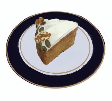 キャロットケーキ02 キャロットケーキ,ケーキ,おやつ,お菓子,焼き菓子,喫茶店,喫茶,３時のおやつ,スイーツ,sweetsのイラスト素材