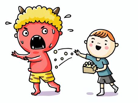 A demon that can throw beans, JPG and PNG A demon that can throw beans, भूत, setsubun, प्यासा सेम बिखरने, JPG and PNG
