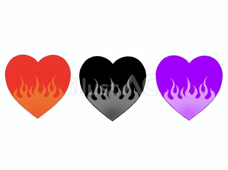FIRE HEART ハート,アイコン,炎のイラスト素材