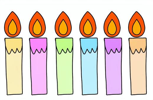 Illustration, candle, fire, colorful, 
