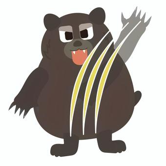 攻撃するヒグマのイラスト 攻撃するヒグマのイラスト 攻撃,傷,殺意,狂暴,ヒグマ,熊,くま,クマ,生き物,動物のイラスト素材