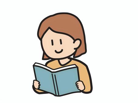 読書する女性のイラスト