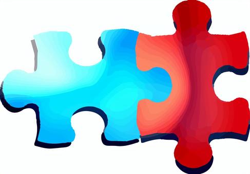 パズルピース パズル,形,ピース,二つ,噛み合う,くっつく,シンプル,アイコンのイラスト素材