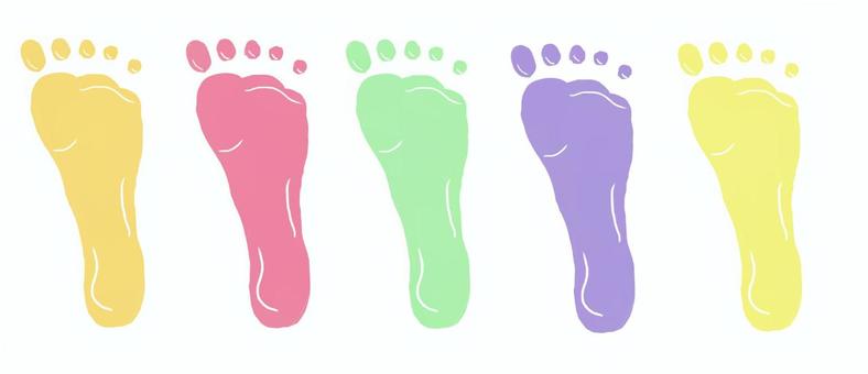 footprint set, JPG, PNG and AI footprint set, foot type, pastel, footprints, JPG, PNG and AI