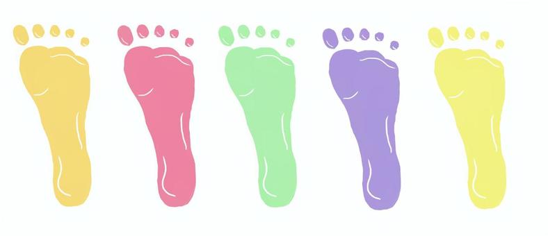 footprint set, foot type, pastel, footprints, JPG, PNG and AI